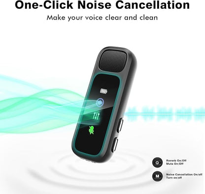 Wireless Lavalier Microphone for iPhone/Android - Dual Mini Noise Canceling Mic with Charging Case(30H), USB-C/Lightning Clip-on Microphone for Video Recording Streaming Podcast Vlogging(Black)