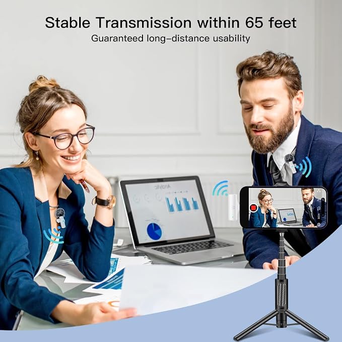 2pcs Lavalier Wireless Microphone for iPhone iPad Video Recording,Mini Microphone for Game Live Streaming,interviews,YouTube,TikTok,Vlog(White)
