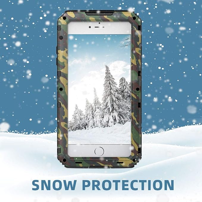 Mitywah Waterproof iPhone 7/8 Case - Heavy Duty Metal, Full Body Protection, Built-in Screen, Shockproof, Dustproof, Military Grade Defender, Camouflage
