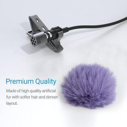 Cubilux Wind Muff (Dead cat) for lavalier Lapel Microphone, Outdoor Furry Windscreen for Mini Clip-On MIC, Multi-Color 9-Pack (Furry Cover, 9-Pack, Multi-Color)