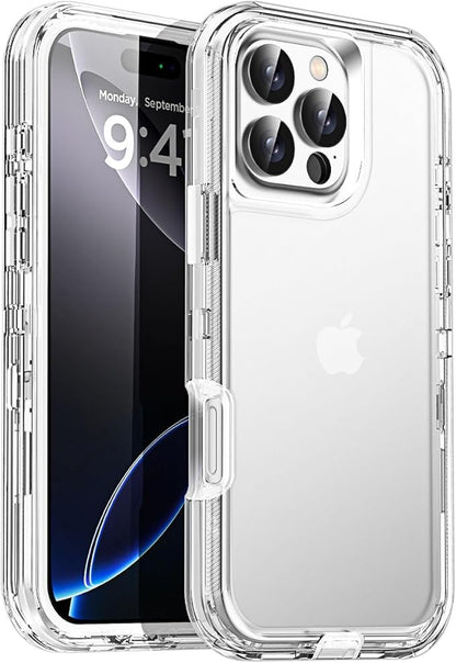 AICase for iPhone 16 Pro Case Clear 3 in 1 Heavy Duty Drop Protection Full Body Rugged Shockproof/Dust Proof 3-Layer Military Protective Tough Durable Cover for iPhone 16 Pro 6.3"_1