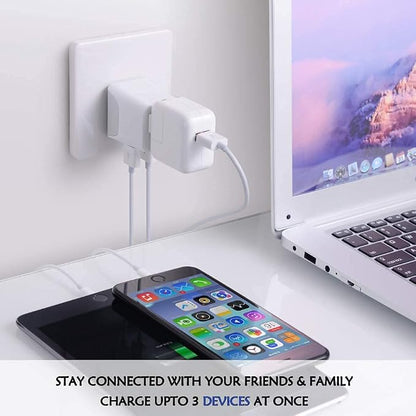 Ceptics Italy, Chile, Uruguay Travel Adapter Plug with Dual USB - USA Input - Type L - Ultra Compact - Perfect for Cell Phones, Laptop, Camera Chargers, iWatch, iPad, iPhone and More (CTU-12A)