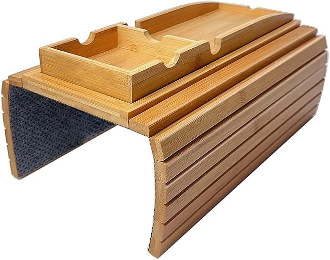 Couch Cup Holder | Couch Caddy with Detachable Couch Cup Holder Tray | Anti-Slip Foldable Sofa Table Tray - Cup Holder Tray for Drinks Cup Cellphone Remote Snacks