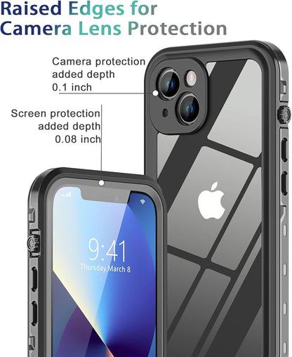 Design for iPhone 13 Waterproof Case, Full Body Shockproof Case for iPhone 13 Case with Screen Protector, Dust Proof Phone Case Cover for iPhone 13 6.1 inch (Black)