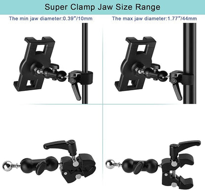 Tablet Holder for Treadmill/Spin Bike/Stroller/Wheelchair/Golf Cart/Poles/Music Stand/Stationary Bike,360°Adjustable iPad Mount,Compatible with 7~12.9" iPad/Nexus/Fire HD/e-Book/LG G/Switch