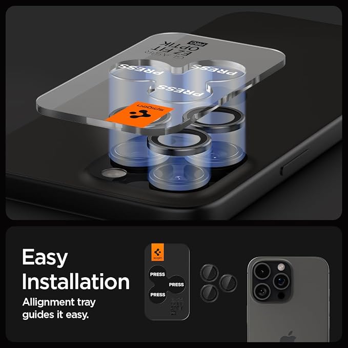 Spigen Camera Lens Screen Protector [GlasTR EZ Fit Optik Pro] Designed for iPhone 14 Pro Max/iPhone 14 Pro [Case Friendly] - Black [2 Pack]