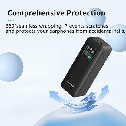 Case for Anker Prime 27,650mAh Power Bank (250W) and 100W Charging Base,NOUKAJU Silicone Protective Cover,Drop-Proof,Scratch-Proof,Protective Case for Anker Prime Power Bank 27,650mAh(Black)