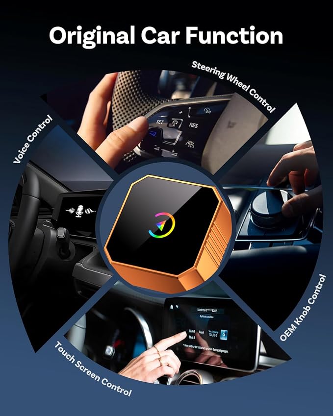 Wireless CarPlay Adapter for iPhone＆Android, 2026 Upgraded Car Play Mini Wired to Wireless Adapter for CarPlay ＆Android Auto Plug and Play Stable Connection & No Latency for iPhone iOS 10+