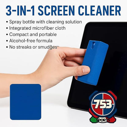 3 in 1 Portable Reusable Electronics Mobile Phone Pc Tablet Lcds Screen Cleanser Spray Microfiber Cleaning Kit