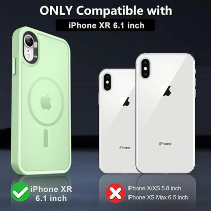 MOCCA Strong Magnetic for iPhone XR Phone Case, [Compatible with Magsafe][Mil-Grade Drop Protection] Slim Thin Translucent Matte Protective Cover Case for iPhone XR Case 6.1'', Light Green