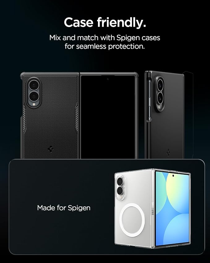Spigen Camera Lens Protector for Galaxy Z Fold 8 - Black [2 Pack] | GlasTR EZ Fit Optik Pro, 9H+ Tempered glass, Scratch resistance, Original photo quality, Auto-align tray, Case-friendly