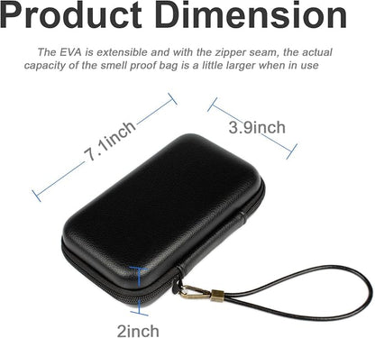 Portable Travel Organizer Case, Waterproof Hard Shell Electronics Carrying Case for Small Tech Gear, 7.1x3.9 inch Black - Fits in Purse, Ideal for Commute, Business Trips & Travel (Case Only)