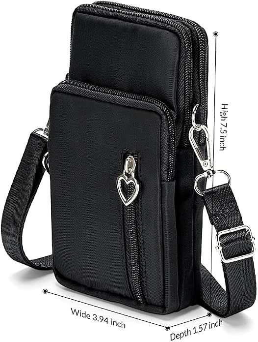 Women Crossbody Cell Phone Purse Wristband Sport Armband Wallet Bag Zipper Nylon Handbags