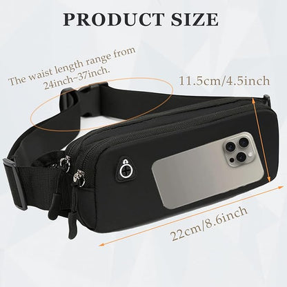 Running Belt for Women Waterproof Slim Running Belt Fanny Pack Ultra Light Waist Pack Bag Adjustable Running Waist Pouch Phone Holder for Hiking Cycling Workout Sports with Headphone Port