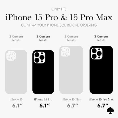 kate spade new york iPhone 15 Pro/iPhone 15 Pro Max Camera Lens Protector with Aluminum Ring - Set in Stone Nightfall