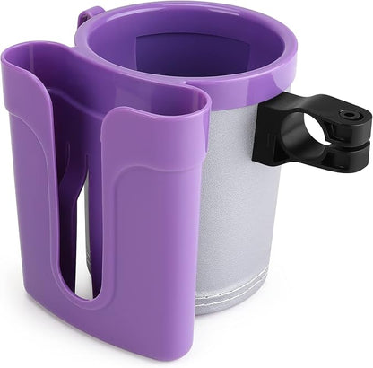 Accmor 3-in-1 Bike Cup Holder with Cell Phone Keys Holder, Bike Water Bottle Holders, Universal Bar Drink Cup Can Holder for Bicycles, Motorcycles, Scooters, Grey Purple