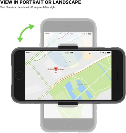 Belkin Car Vent Mount, Black and Silver, Phone Stand for iPhones, Samsungs, LGs & Most Smartphones, Adjustable to Fit 5.5-Inch Screens