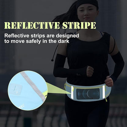 Running Fanny Pack Waist Bag Phone Holder Belt with Water Bottle Holder Suitable for Runner Cycling Hiking Accessories for iPhone 12 Plus Samsung Galaxy etc.