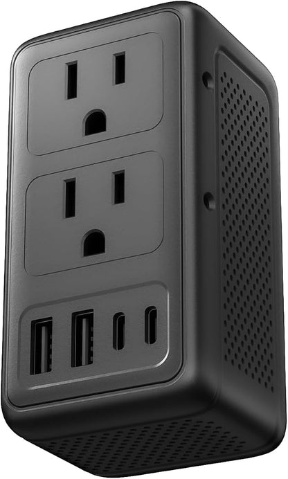 2000W Voltage Converter US to Europe, with 2 USB A and 2 USB C Ports | 220V to 110V Converter for European Travel for Hair Dryer, Travel Adapter Converter Combo