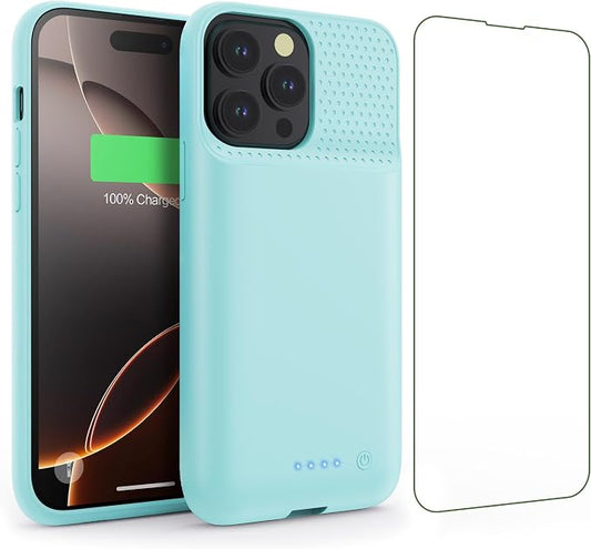 Feob Battery Case for iPhone 16 Pro Max, [2026 Upgraded] 8600mAh Slim Portable Smart Charging Case Rechargeable Protective Extended Charging Cover for iPhone 16 Pro Max (6.9 Inch)-Green