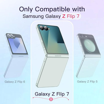 JETech Clear Case for Samsung Galaxy Z Flip 7, Mint | Crystal Clear Back, Hard PC Construction, Slim Fit, Shockproof Protection