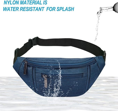 Fanny Pack for Men Women,Crossbody Waist Bag Pack,Belt Bag for Travel Walking Running Hiking Cycling,Easy Carry Any Phone,Wallet (Dark blue)