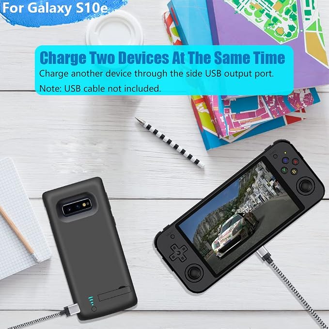 Battery Case for Samsung Galaxy S10e, 5000mAh Rechargeable Extended Battery Charging Case, Adds 1.2X Extra Juice (5.8 Inches) Black