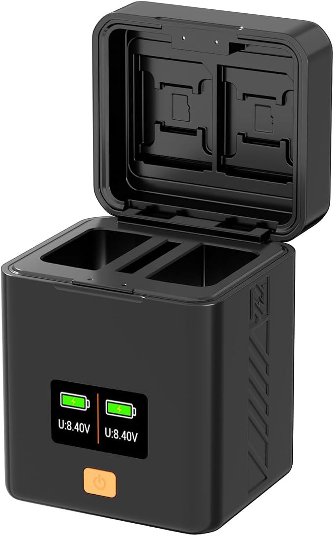 Portable Battery Charging Case with Dual Slots and PD Fast Charging for Z50 Z30 Z FC Cameras, Ideal for Travel