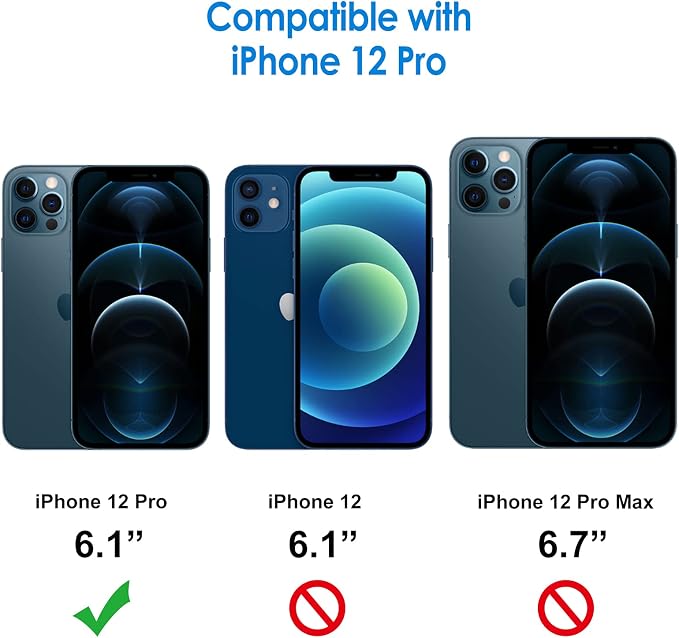 JETech Privacy Screen Protector for iPhone 12 Pro 6.1-Inch with Camera Lens Protector, Anti Spy Tempered Glass Film, 2-Pack Each