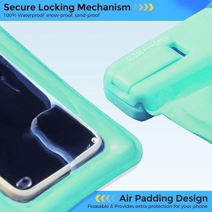 ProCase 2 Pack Floating Waterproof Phone Pouch IPX8, Universal Dry Bag Fits iPhone 17/16/15/14/13 Series, Galaxy S24/S23/S22, Pixel 8/7 (Up to 7”),Touchscreen,Underwater & Snow Protection-Bluegreen