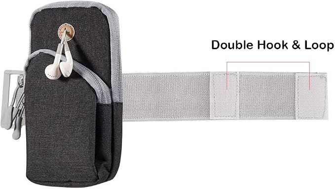 Unisex Nylon Sport Running Zipper Phone Armband Compatible with Samsung Galaxy Z Fold4, S22 5G, S21 FE 5G, Xcover 5, S21 5G, M01 Core, A01 Core, M01, A41, J2 Core, S20