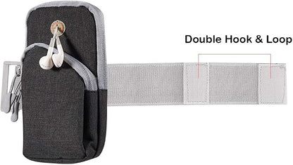 Unisex Nylon Sport Running Zipper Phone Armband Compatible with Samsung Galaxy Z Fold4, S22 5G, S21 FE 5G, Xcover 5, S21 5G, M01 Core, A01 Core, M01, A41, J2 Core, S20