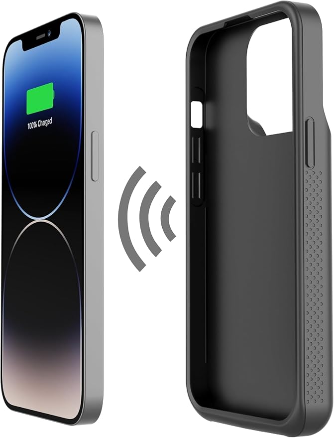 Alpatronix iPhone 15 and 15 Pro Battery Case, Strong Slim Portable Protective Extended 15W Fast Charger Case and Power Bank. iPhone 15 and 15 Pro Rechargeable Charging Pack (BX15W) – Black