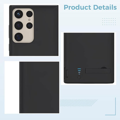 Power Bank Case for S25/S24, 5000Mah with Built-in Kickstand, Led Indicator, Slim Protective Design