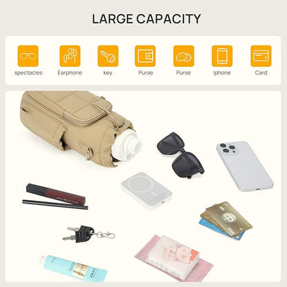 Telena Water Bottle Holder with Strap RFID Crossbody Bags for Women for Walking, Hiking, Cycling