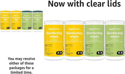 Amazon Basics Disinfecting Wipes, Lemon & Fresh Scent, Sanitizes/Cleans/Disinfects/Deodorizes, 1020 Count (12 Packs of 85)