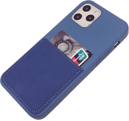 Ultra Slim Liquid Silicon Gel Case Compatible with iPhone 12,for iPhone 12 Pro 6.1 inch 2020 with Card Holder Sleeves Slot Anti-Scratch Shockproof Wallet Cover with Screen Protector(Blue)