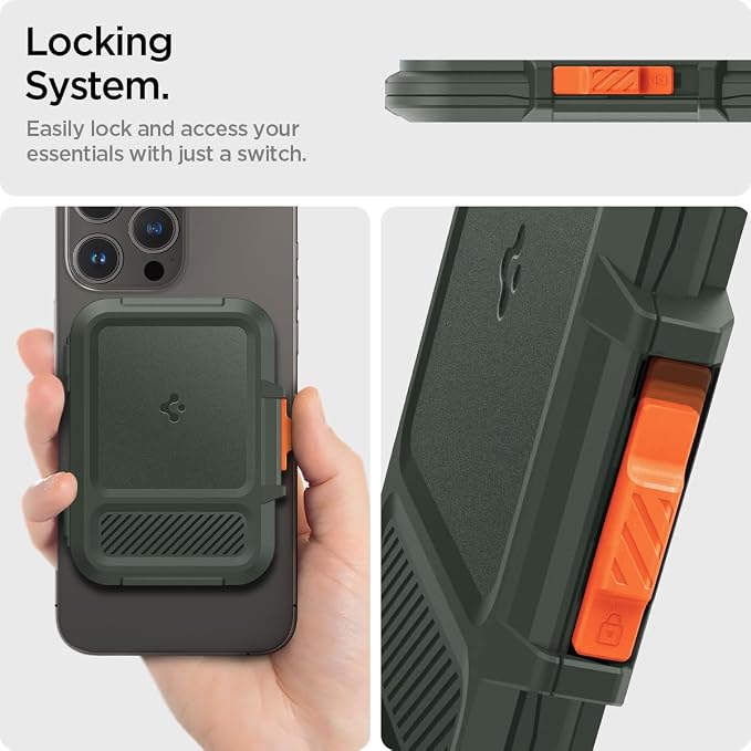 Spigen for MagSafe Wallet, Heavy Duty Hardshell Magnetic Card Holder Compatible with iPhone 17/16/15/14/13/12 Pixel 10 Series MagSafe-Cases Pixelsnap Holds 5-6/7-8 Cards