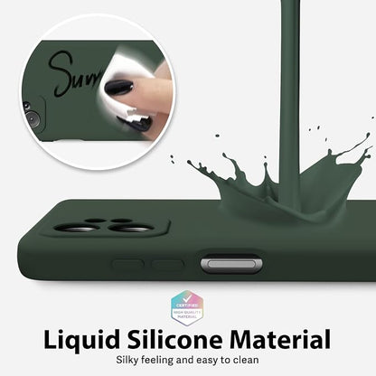 oakxco for Motorola Moto G Power 5G 2023 Phone Case Liquid Silicone, Thin Slim Soft Rubber Gel TPU Plain Simple Cover for Women Girl Cute, Matte Solid Color, Dark Green