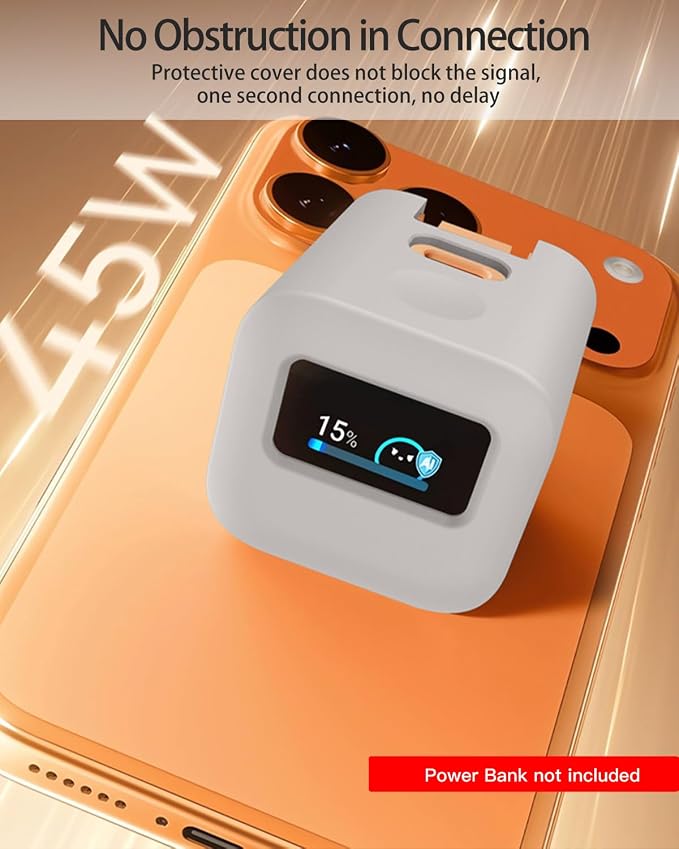 Silicone Case for Anker Nano 45W Type C Charger,Soft Silicone Protective Cover for USB C Charger Block,Shockproof,Fall-Resistant,Grey