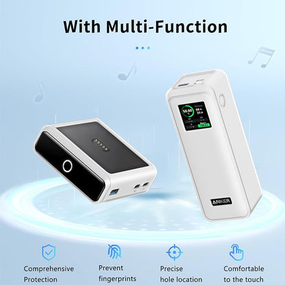 Case for Anker Prime 27,650mAh Power Bank (250W) and 100W Charging Base,NOUKAJU Silicone Protective Cover,Drop-Proof,Protective Case for Anker Prime Power Bank 27,650mAh(Transparent-White)