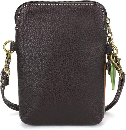 CHALA Plant Life Collection Cell Phone Crossbody Purse-Women PU Leather/Canvas Multicolor Handbag with Adjustable Strap