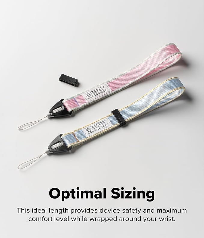 Ringke Hand Strap [Adjustable Wristlet Lanyard with Sturdy String] [One-Touch Buckle] for Phone Case, Camera, Keys, USB Flash Drive, and ID Badge - Stripe Pink