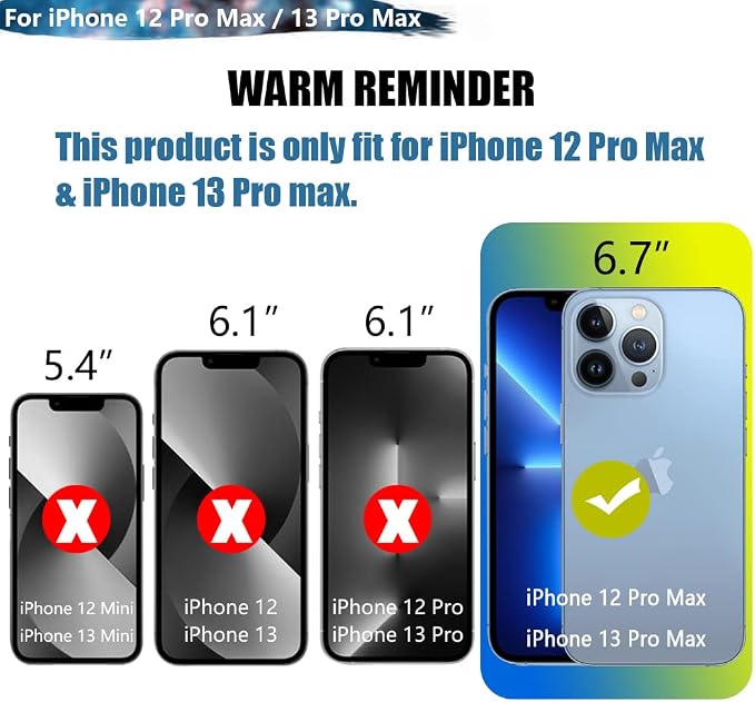 Battery Case for iPhone 12 Pro Max/iPhone 13 Pro Max, 6000mAh Rechargeable Extended Battery Charging Charger Case, Add 100% Extra Juice (6.7 Inches) Black
