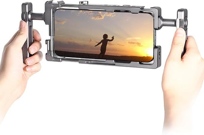PCR-01 Smartphone Cage Universal Phone Video Rig Kit with Handle, Phone Stabilizer for Video Recording Cell Phone Filming Accessories
