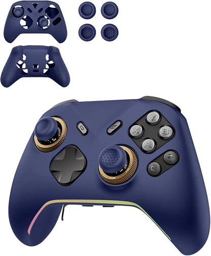 Silicone Protective Case for Flydigi Vader 5 Pro Wireless Controller, Full-Body Protective Cover with Precise Cutout, Shockproof Dustproof Protector Sleeve & Scratch-Resistant Sleeve (Blue)