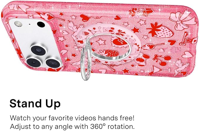 VELVET CAVIAR Compatible with MagSafe Phone Grip 2.0 | Cute Magnetic Ring Holder | Finger Loop Kickstand | Pop On Accessory for iPhone 17, 16, 15, 14, 13, 12 | Be Mine