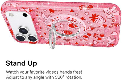 VELVET CAVIAR Compatible with MagSafe Phone Grip 2.0 | Cute Magnetic Ring Holder | Finger Loop Kickstand | Pop On Accessory for iPhone 17, 16, 15, 14, 13, 12 | Be Mine