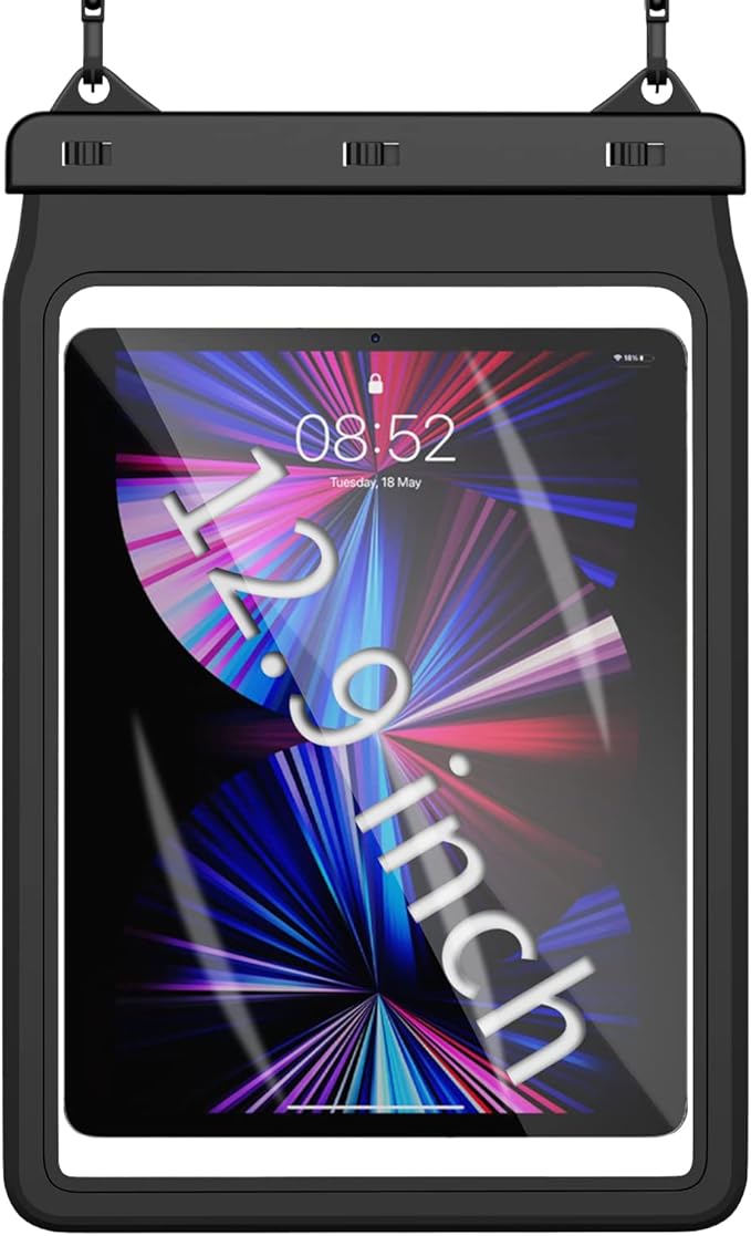 AICase Universal iPad Waterproof, Dry Bag Pouch for iPad Pro 12.9 5th/4th/3rd Gen iPad Pro 11/10.5/9.7, New iPad 9.7, iPad Pro 9.7, iPad Air 4/Air 3/Air 2, Galaxy Tab S7 Tablets up to 12.9 Inch