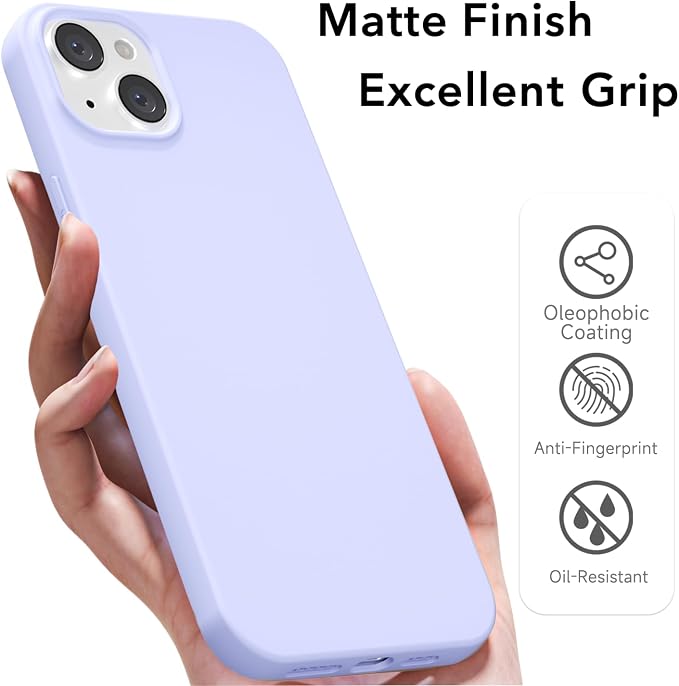 for iPhone 13 Mini/ 12 Mini Case Silicone Compatible with Magsafe Case, Ultra Slim Thin Magnetic Phone Cases Mag Safe, Cute Soft Rubber Gel Wireless Charging Cover for Women, Purple Lavender